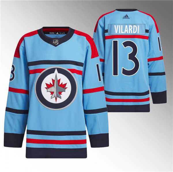 Men's Winnipeg Jets #13 Gabriel Vilardi Light Blue Anniversary Primegreen Stitched Jersey Dzhi