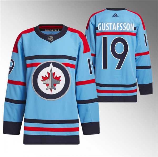 Men's Winnipeg Jets #19 David Gustafsson Light Blue Anniversary Primegreen Stitched Jersey Dzhi