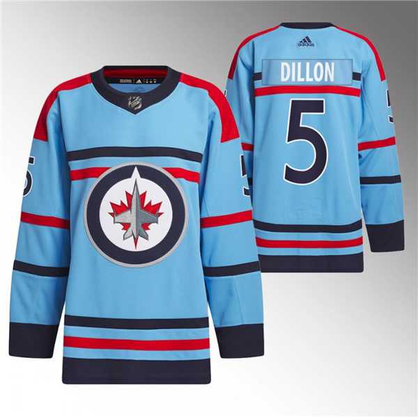 Men's Winnipeg Jets #5 Brenden Dillon Light Blue Anniversary Primegreen Stitched Jersey Dzhi
