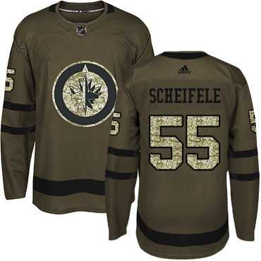Men's Winnipeg Jets #55 Mark Scheifele Green Salute to Service Stitched Adidas Jersey Dzhi