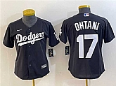 Women's Los Angeles Dodgers #17 Shohei Ohtani Black Stitched Jersey(Run Small),baseball caps,new era cap wholesale,wholesale hats