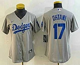 Women's Los Angeles Dodgers #17 Shohei Ohtani Gray Cool Base Stitched Jersey,baseball caps,new era cap wholesale,wholesale hats