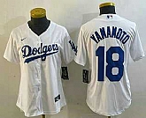 Women's Los Angeles Dodgers #18 Yoshinobu Yamamoto White Stitched Cool Base Nike Jersey