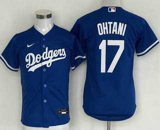 Youth Los Angeles Dodgers #17 Shohei Ohtani Blue Cool Base Jersey