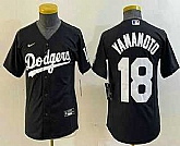 Youth Los Angeles Dodgers #18 Yoshinobu Yamamoto Black Turn Back The Clock Stitched Cool Base Jersey3,baseball caps,new era cap wholesale,wholesale hats