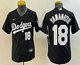 Youth Los Angeles Dodgers #18 Yoshinobu Yamamoto Number Black Turn Back The Clock Stitched Cool Base Jersey2,baseball caps,new era cap wholesale,wholesale hats