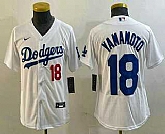 Youth Los Angeles Dodgers #18 Yoshinobu Yamamoto Number White Stitched Cool Base Nike Jersey,baseball caps,new era cap wholesale,wholesale hats