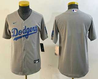 Youth Los Angeles Dodgers Blank Gray Cool Base Jersey