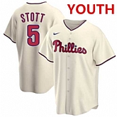 Youth Philadelphia Phillies #5 Bryson Stott Cream Cool Base Stitched Baseball Jersey Dzhi