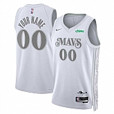 Men's Dallas Mavericks Active Player Custom White 2024-25 City Edition Stitched Basketball Jersey,baseball caps,new era cap wholesale,wholesale hats