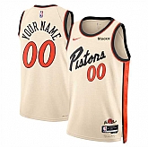 Men's Detroit Pistons Active Player Custom Cream 2024-25 City Edition Stitched Basketball Jersey,baseball caps,new era cap wholesale,wholesale hats