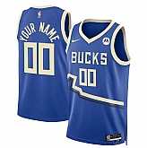 Men's Milwaukee Bucks Active Player Custom Royal 2024-25 City Edition Stitched Basketball Jersey,baseball caps,new era cap wholesale,wholesale hats