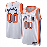 Men's New Yok Knicks Active Player Custom White 2024-25 City Edition Stitched Basketball Jersey,baseball caps,new era cap wholesale,wholesale hats