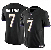 Men & Women & Youth Baltimore Ravens #7 Rashod Bateman Black 2023 F.U.S.E Vapor Limited Jersey,baseball caps,new era cap wholesale,wholesale hats