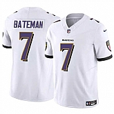 Men & Women & Youth Baltimore Ravens #7 Rashod Bateman White 2023 F.U.S.E Vapor Limited Jersey,baseball caps,new era cap wholesale,wholesale hats