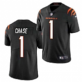 Men & Women & Youth Cincinnati Bengals #1 Ja'Marr Chase Black Vapor Untouchable Limited Stitched Jersey,baseball caps,new era cap wholesale,wholesale hats