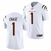 Men & Women & Youth Cincinnati Bengals #1 Ja'Marr Chase White Vapor Untouchable Limited Stitched Jersey,baseball caps,new era cap wholesale,wholesale hats