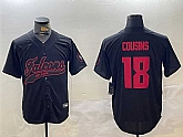 Men's Atlanta Falcons #18 Kirk Cousins Black With Patch Cool Base Stitched Baseball Jersey,baseball caps,new era cap wholesale,wholesale hats