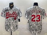 Men's Chicago Bulls #23 Michael Jordan 2024 Arctic Camo Salute To Service Stitched Baseball Jersey,baseball caps,new era cap wholesale,wholesale hats