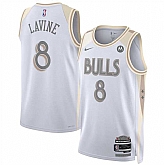 Men's Chicago Bulls #8 Zach LaVine White 2024-25 City Edition Stitched Jersey Dzhi,baseball caps,new era cap wholesale,wholesale hats