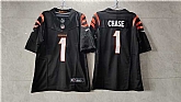 Men's Cincinnati Bengals #1 Ja'Marr Chase Black 2023 F.U.S.E. Vapor Untouchable Limited Stitched Jersey,baseball caps,new era cap wholesale,wholesale hats