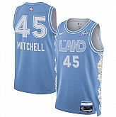 Men's Cleveland Cavaliers #45 Donovan Mitchell Light Blue 2024-25 City Edition Stitched Jersey Dzhi,baseball caps,new era cap wholesale,wholesale hats