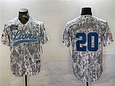 Men's Detroit Lions #20 Barry Sanders 2024 Arctic Camo Salute To Service Stitched Baseball Jersey,baseball caps,new era cap wholesale,wholesale hats