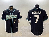 Men's Jacksonville Jaguars #7 Brian Thomas Jr Black With Patch Cool Base Stitched Baseball Jerseys,baseball caps,new era cap wholesale,wholesale hats