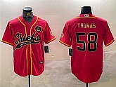 Men's Kansas City Chiefs #58 Derrick Thomas Red Gold Cool Base Stitched Baseball Jersey,baseball caps,new era cap wholesale,wholesale hats