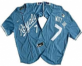 Men's Kansas City Royals #7 Bobby Witt Jr Number Light Blue Limited Stitched Jersey,baseball caps,new era cap wholesale,wholesale hats