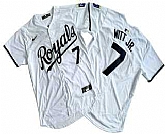 Men's Kansas City Royals #7 Bobby Witt Jr Number White Black Name Limited Stitched Jersey,baseball caps,new era cap wholesale,wholesale hats