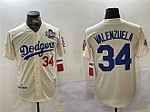 Men's Los Angeles Dodgers #34 Toro Valenzuela Cream 1981 Cooperstown Stitched Jersey,baseball caps,new era cap wholesale,wholesale hats