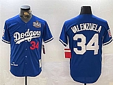 Men's Los Angeles Dodgers #34 Toro Valenzuela Royal 2024 World Series 1981 Cooperstown Stitched Jersey,baseball caps,new era cap wholesale,wholesale hats