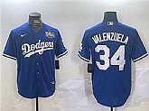 Men's Los Angeles Dodgers #34 Toro Valenzuela Royal 2024 World Series Cool Base Stitched Jersey,baseball caps,new era cap wholesale,wholesale hats