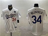 Men's Los Angeles Dodgers #34 Toro Valenzuela White Gold 2024 World Series With No. 34 Patch Home Limited Stitched Jersey,baseball caps,new era cap wholesale,wholesale hats