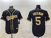 Men's Los Angeles Dodgers #5 Freddie Freeman Black Gold 2024 World Series Champions Limited Stitched Jersey,baseball caps,new era cap wholesale,wholesale hats