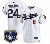 Men's Los Angeles Dodgers Front #8 Back #24 Kobe Bryant White 2024 World Tour Seoul Series Home Limited Stitched Jersey Dzhi,baseball caps,new era cap wholesale,wholesale hats