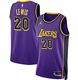 Men's Los Angeles Lakers #20 Maxwell Lewis Purple 2024 Statement Edition Stitched Jersey Dzhi,baseball caps,new era cap wholesale,wholesale hats