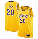 Men's Los Angeles Lakers #20 Maxwell Lewis Yellow 2024 Icon Edition Stitched Jersey Dzhi,baseball caps,new era cap wholesale,wholesale hats