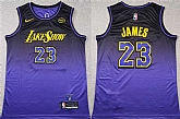 Men's Los Angeles Lakers #23 LeBron James Purple 2024 Stitched Basketball Jersey,baseball caps,new era cap wholesale,wholesale hats