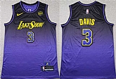 Men's Los Angeles Lakers #3 Anthony Davis Purple 2024 Stitched Basketball Jersey,baseball caps,new era cap wholesale,wholesale hats