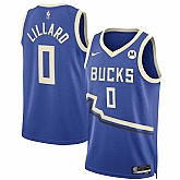 Men's Milwaukee Bucks #0 Damian Lillard Royal 2024-25 City Edition Stitched Jersey Dzhi,baseball caps,new era cap wholesale,wholesale hats