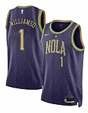 Men's New Orleans Pelicans #1 Zion Williamson Purple 2024-25 City Ediiton Stitched Jersey Dzhi,baseball caps,new era cap wholesale,wholesale hats