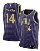 Men's New Orleans Pelicans #14 Brandon Ingram Purple 2024-25 City Ediiton Stitched Jersey Dzhi,baseball caps,new era cap wholesale,wholesale hats