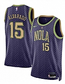 Men's New Orleans Pelicans #15 Jose Alvarado Purple 2024-25 City Ediiton Stitched Jersey Dzhi,baseball caps,new era cap wholesale,wholesale hats