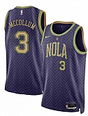 Men's New Orleans Pelicans #3 CJ McCollum Purple 2024-25 City Ediiton Stitched Jersey Dzhi,baseball caps,new era cap wholesale,wholesale hats