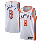 Men's New Yok Knicks #8 OG Anunoby White 2024-25 City Edition Stitched Jersey Dzhi,baseball caps,new era cap wholesale,wholesale hats