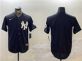 Men's New York Yankees Blank Black With Patch Cool Base Stitched Jersey,baseball caps,new era cap wholesale,wholesale hats