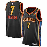 Men's Oklahoma City Thunder #7 Chet Holmgren Black 2024-25 City Edition Stitched Jersey Dzhi,baseball caps,new era cap wholesale,wholesale hats