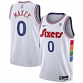 Men's Philadelphia 76ers #0 Tyrese Maxey White 2024-25 City Edition Stitched Jersey Dzhi,baseball caps,new era cap wholesale,wholesale hats